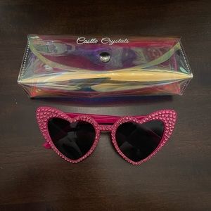 Sale! Castle Crystals Pink Heart Rhinestone Sunnies